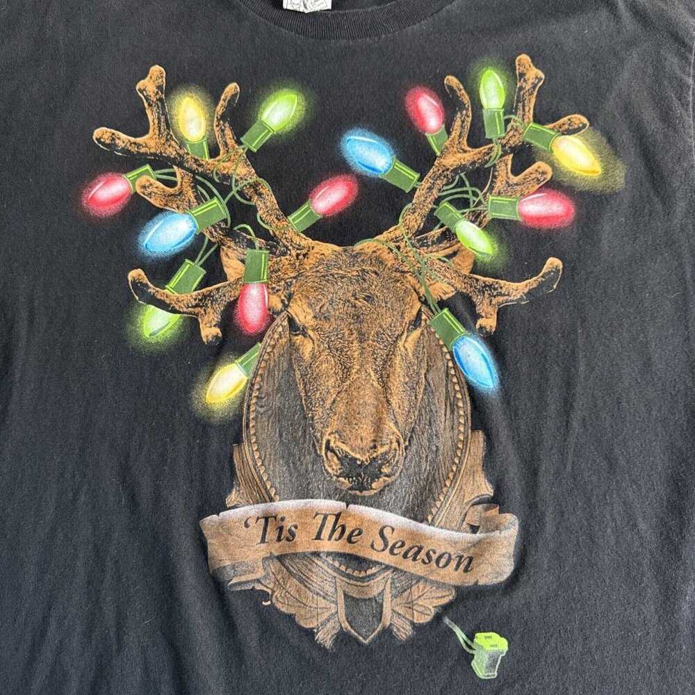 Vintage Reindeer Christmas Lights Shirt Unisex Large Alstyle Made in‎ Mexico - Picture 2 of 8